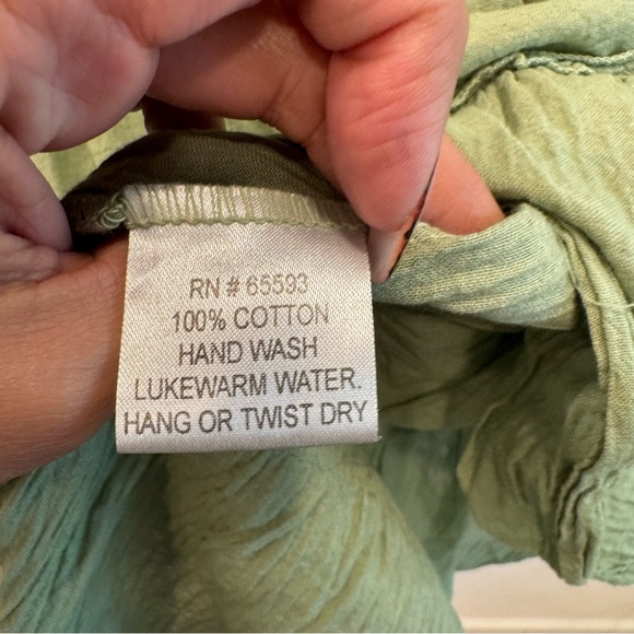 Sundance  JP & Mattie Desert Breeze Tiered Babydoll Dress Size LG Green Boho - Picture 6 of 10